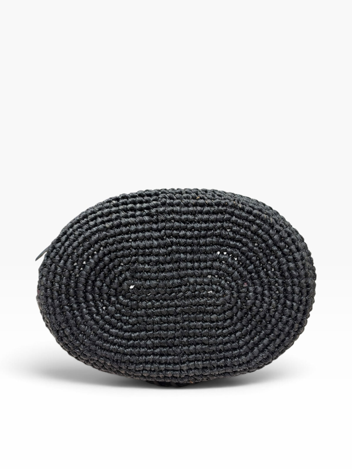 Balenciaga - Black and beige raffia basket bag