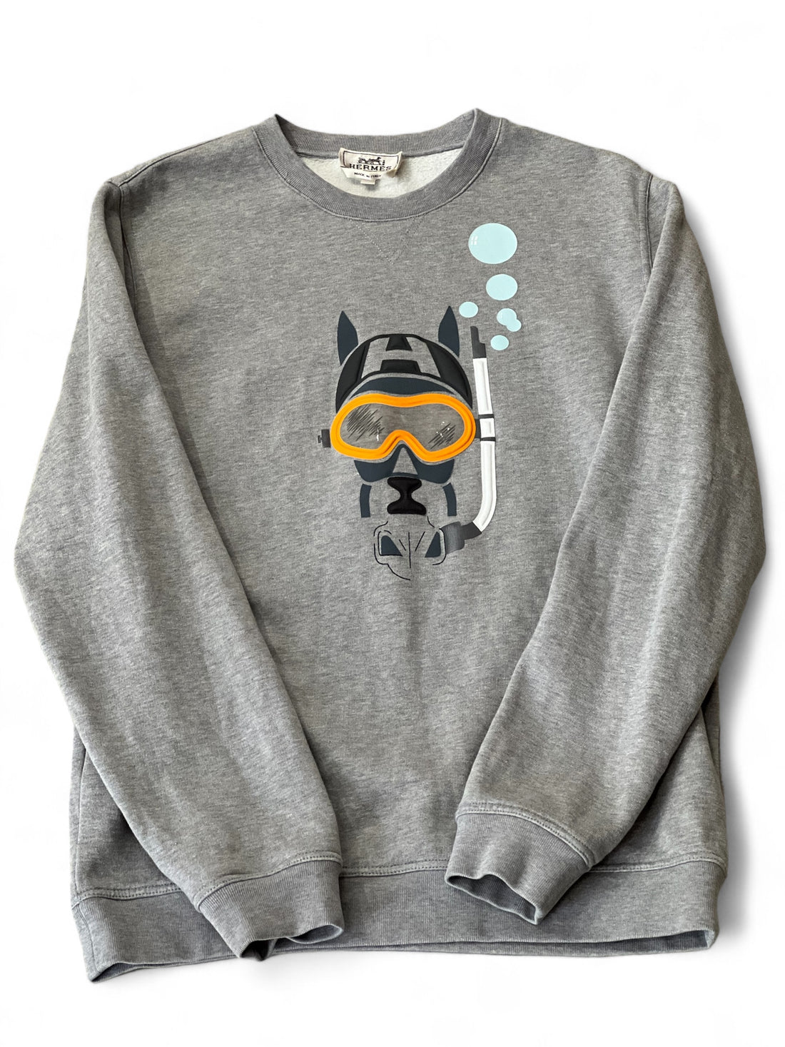 Hermès - Sweat gris motif plongeur TL