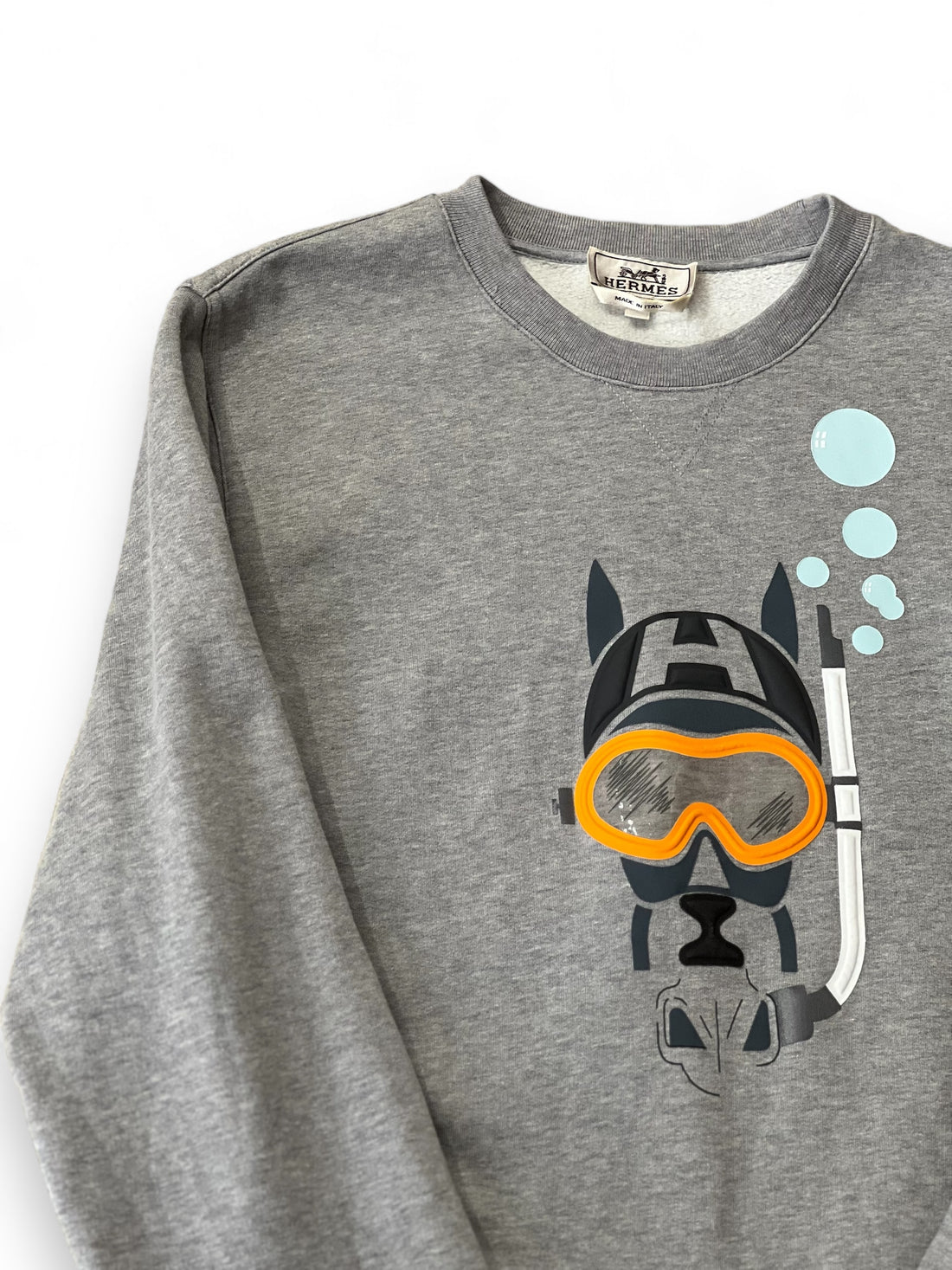 Hermès - Sweat gris motif plongeur TL