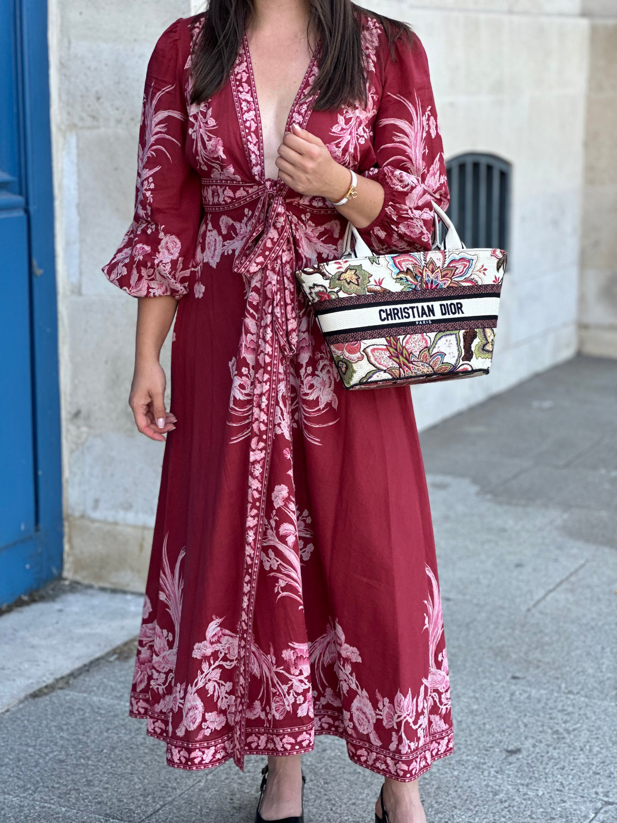 zimmerman long dresses Zimmermann - dress size 38 - Zimmermann COLOR:DUSK NAVY us-size-24 Plaid Fleece Maxi Dress: long blouson sleeves with