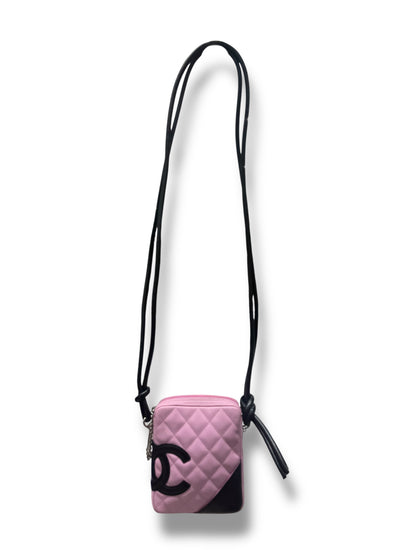 Chanel - Sac Mini Reporter Cambon Rose Et Noir | Les Folies d’Eugénie