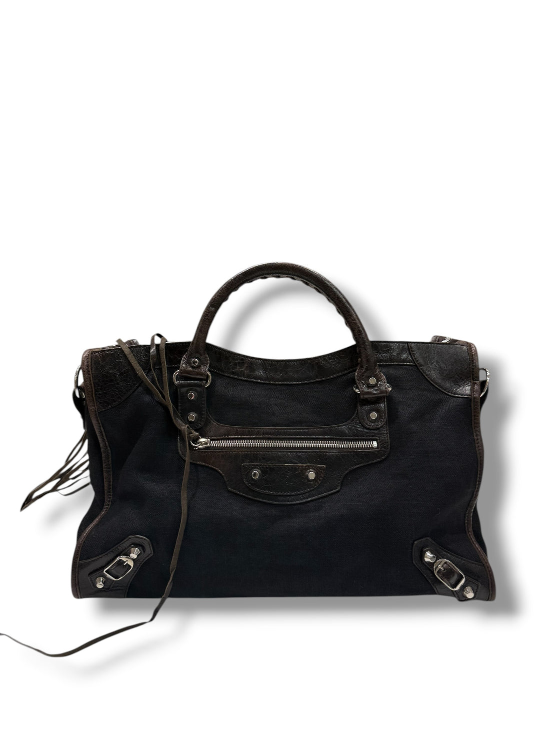 Balenciaga - Sac city avec bandoulière en cuir et toile