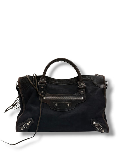 Balenciaga - Sac city avec bandoulière en cuir et toile