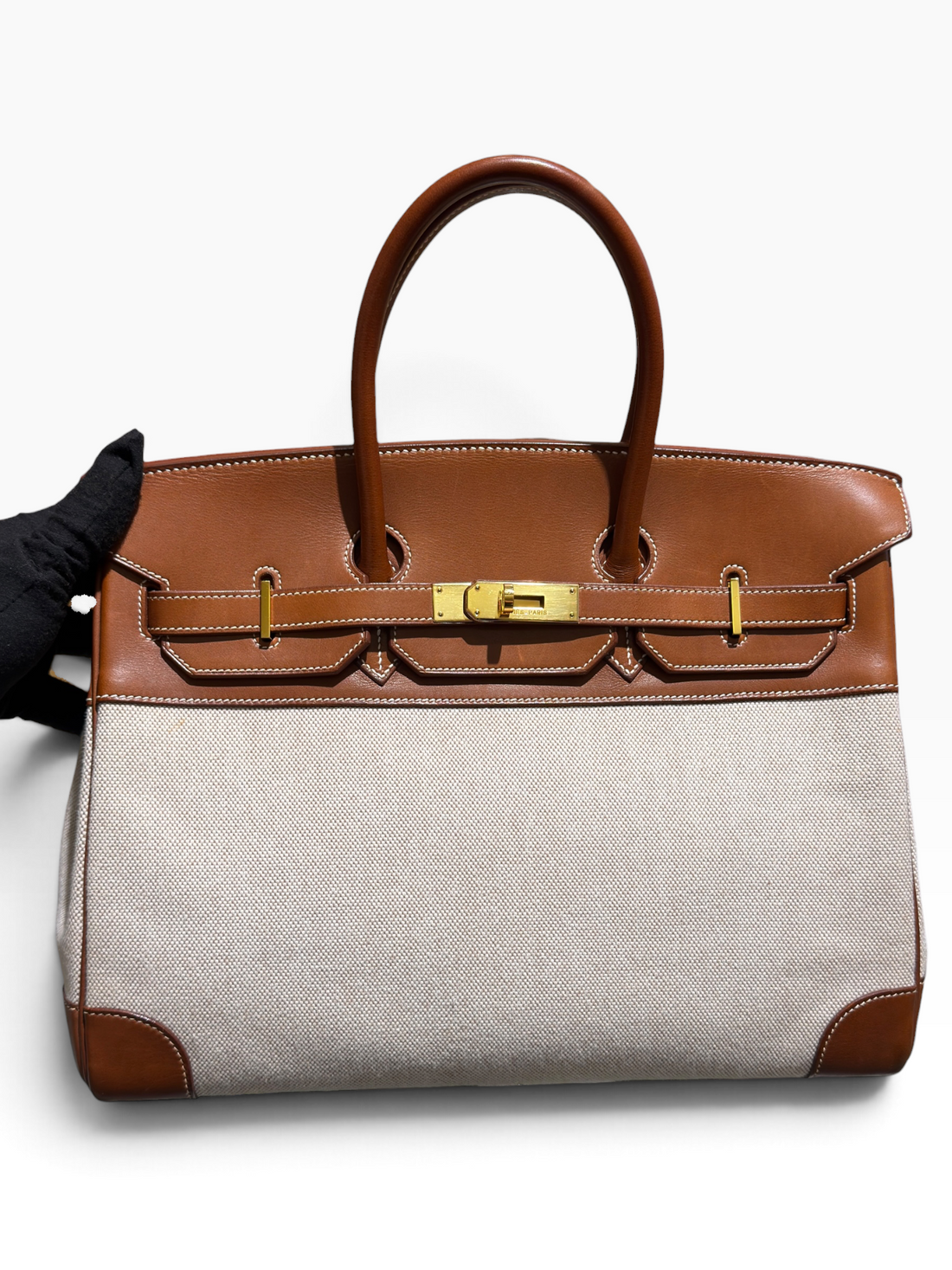 Hermès - Birkin 35 Toile et cuir Barenia