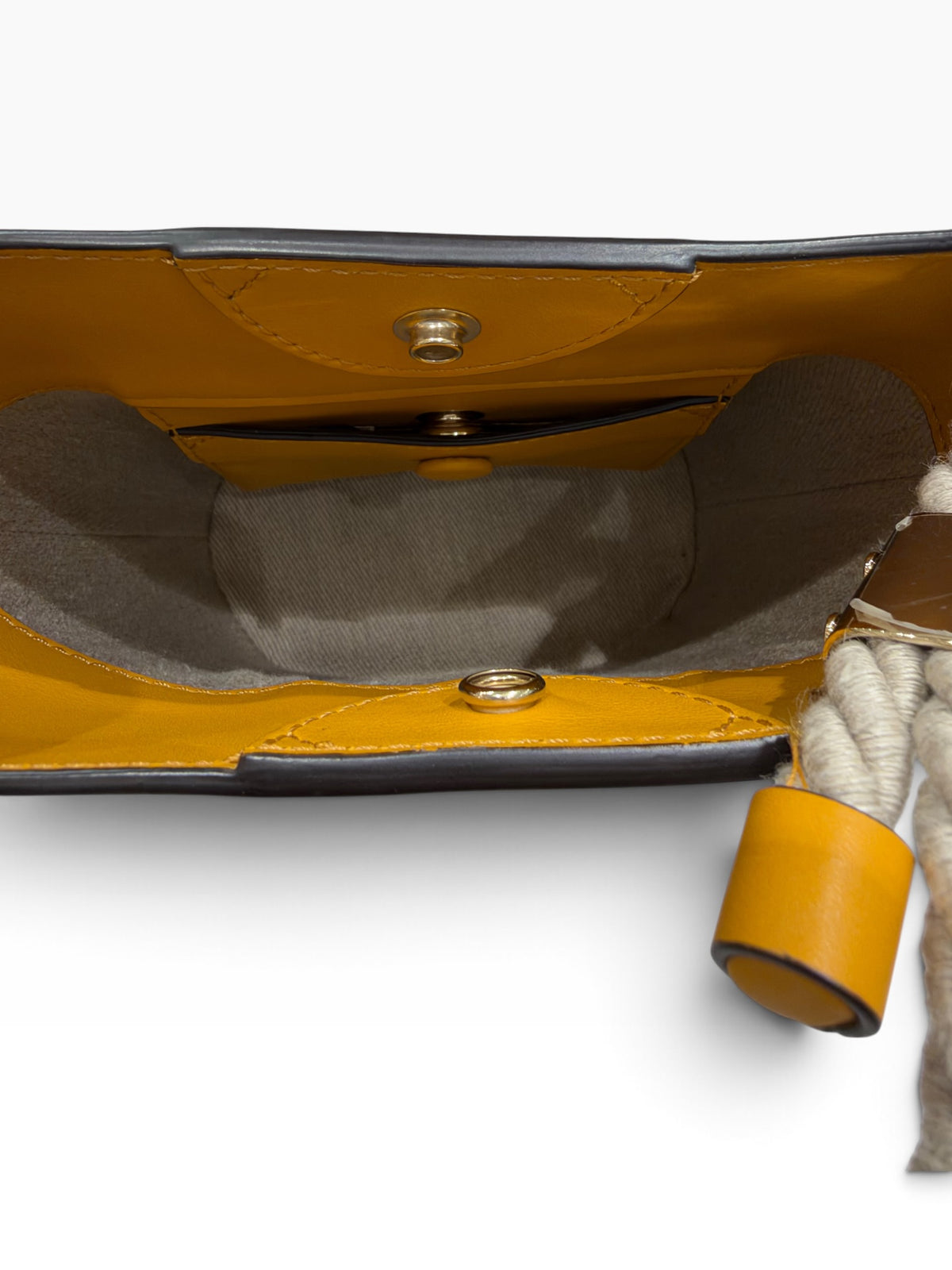 Chloé - Sac sceau Key PM en toile et cuir jaune