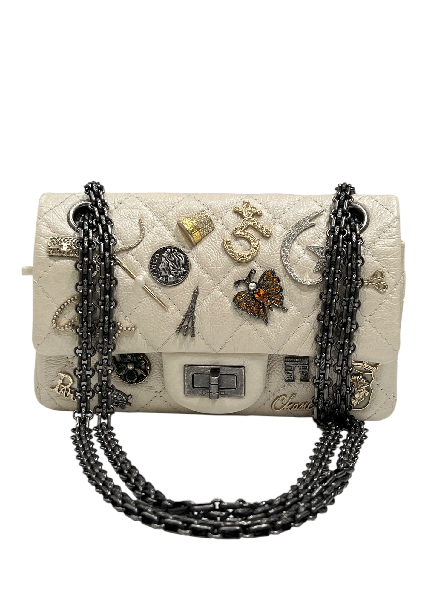 Chanel - sac 2.55 mini édition limitée écru irisé