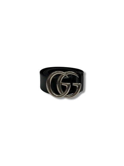Gucci - Ceinture GG argenté noir T85