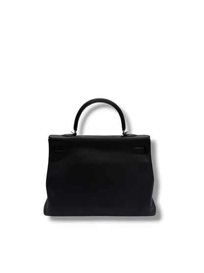 Hermès - Sac Kelly 35 Togo retourné noir