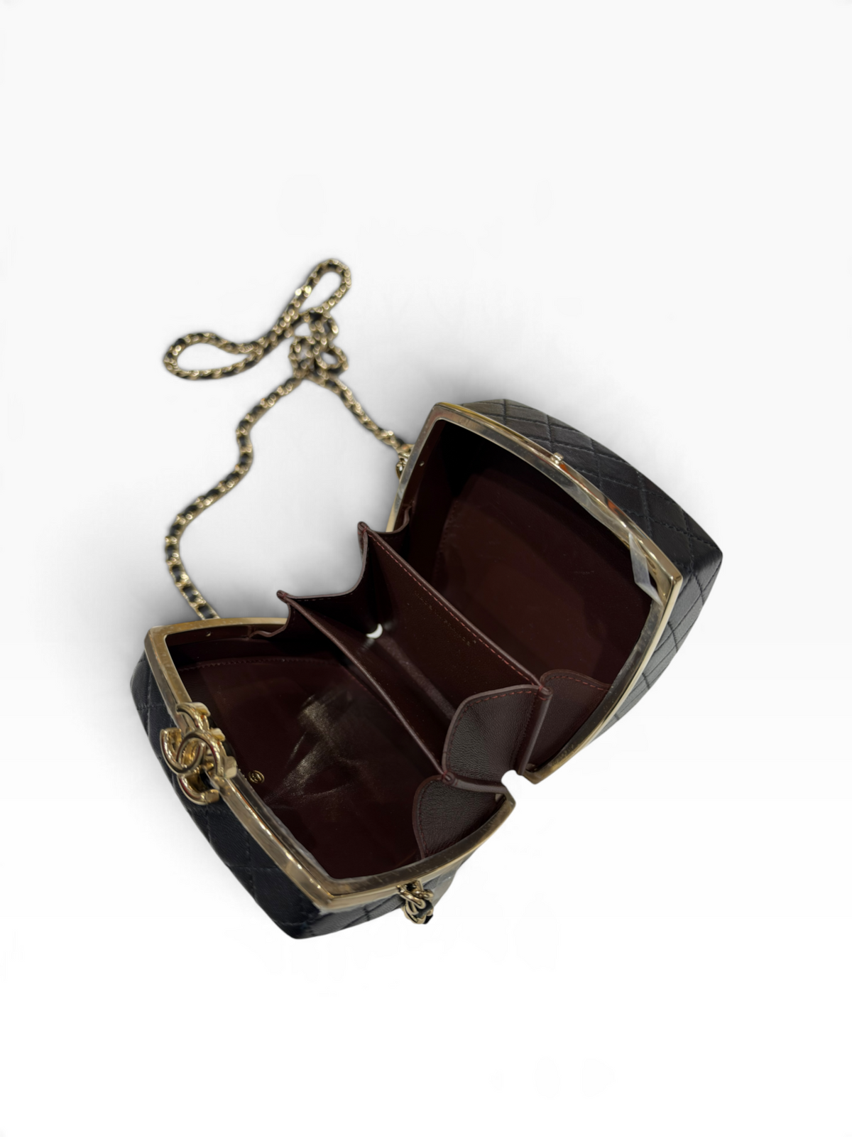 Chanel - Sac Minaudière boite maquillage cuir noir