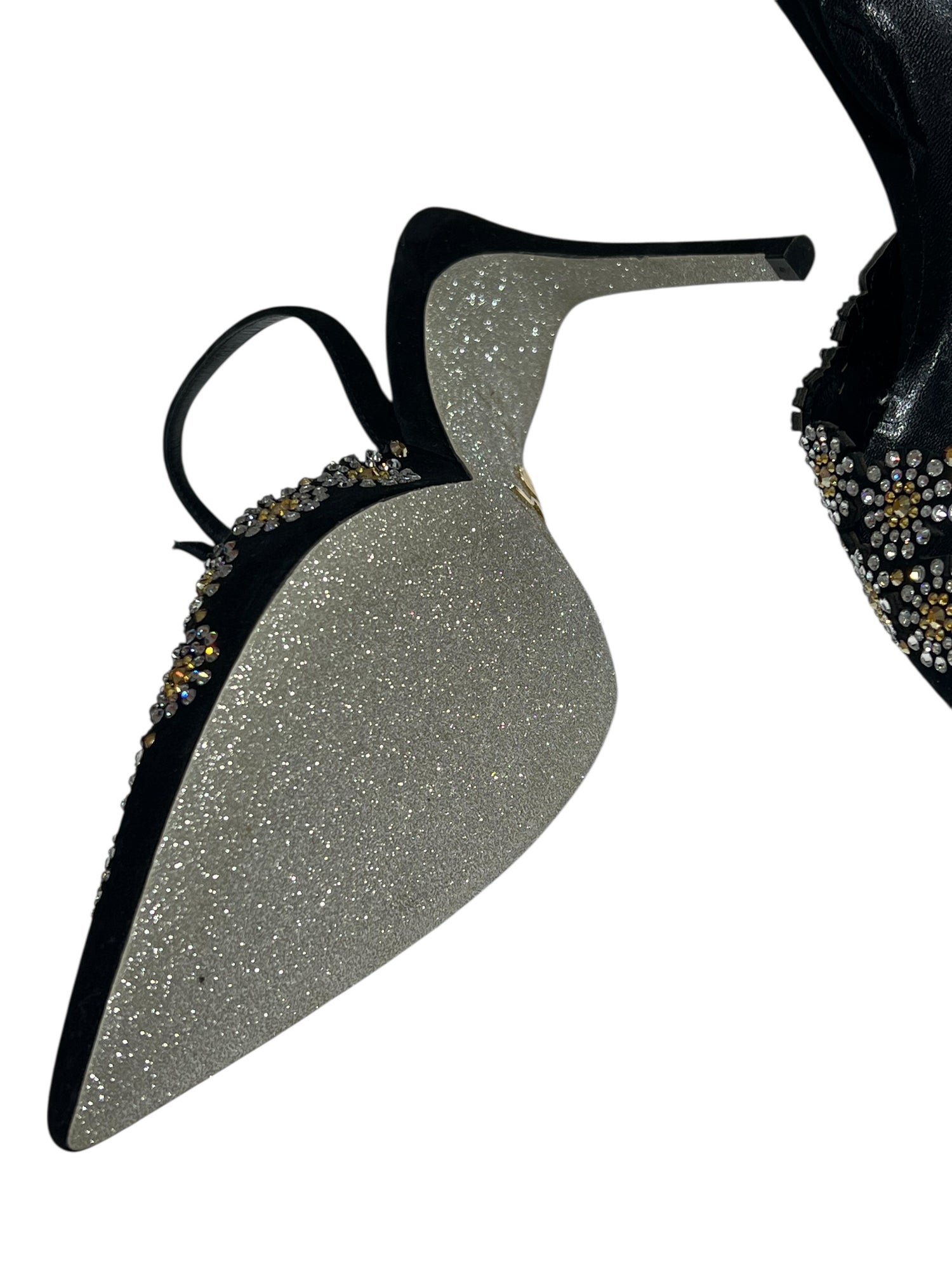 René Caovilla - escarpins daim et strass T37