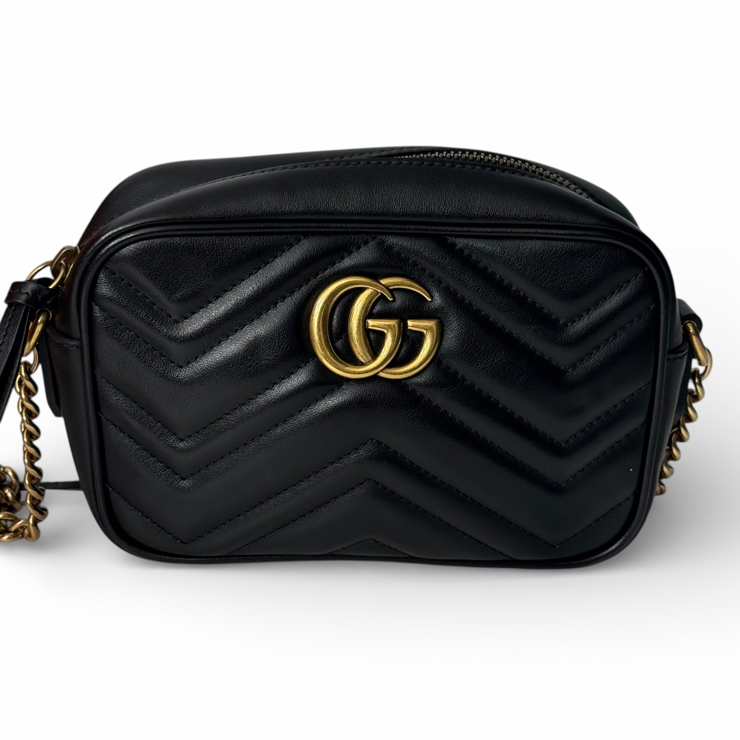 Gucci - Kleine Marmont-Tasche schwarz