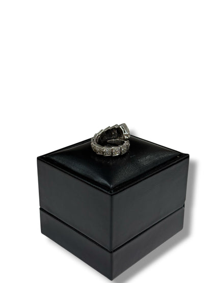 Bvlgari - bague serpenti or blanc et pavée de diamants TS