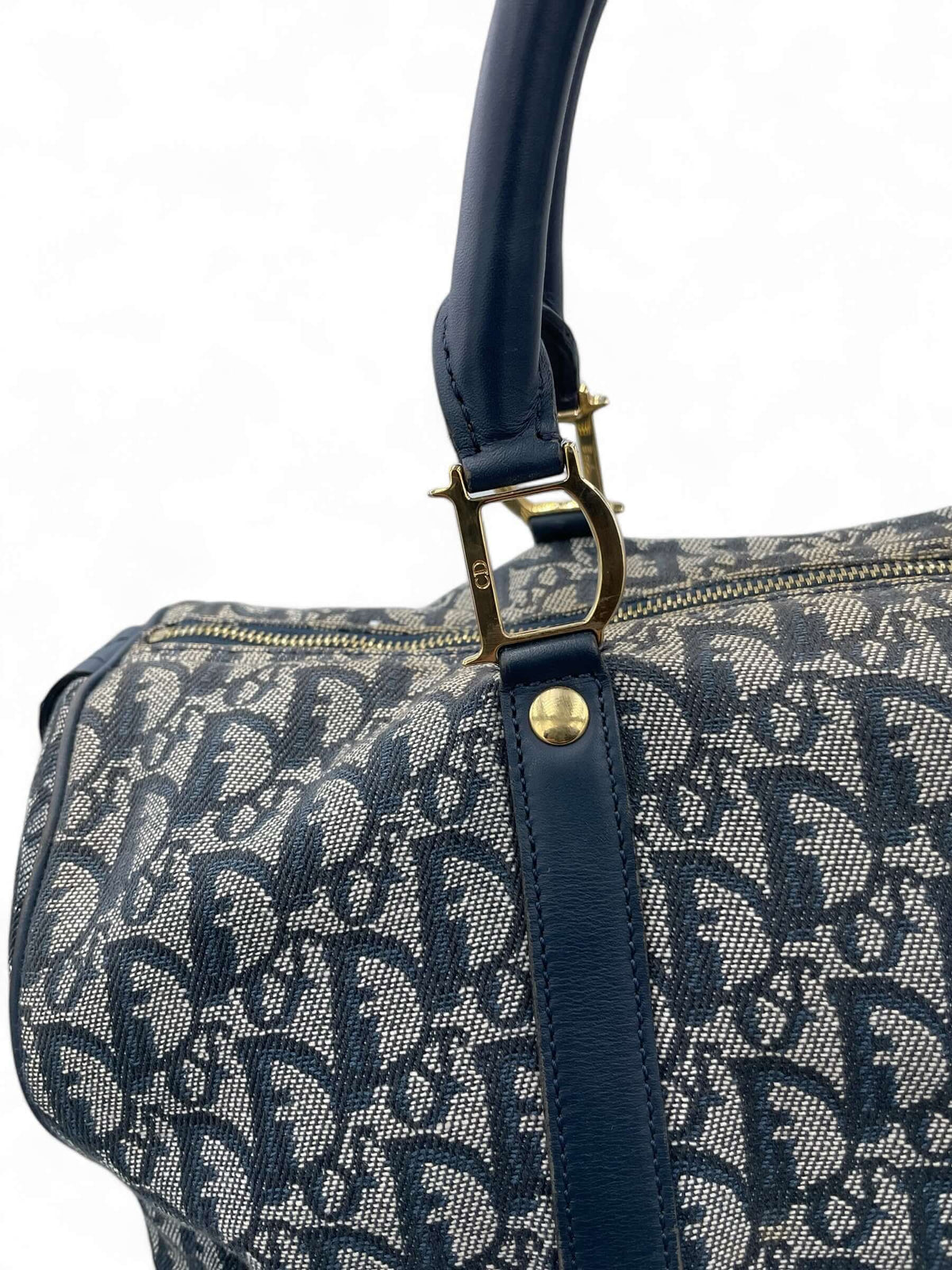 Christian Dior - Borsa a mano trotter blu oblique