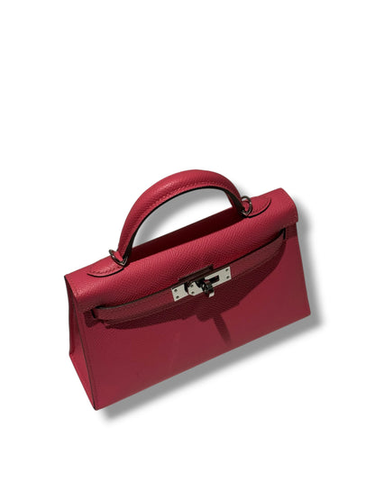 Hermès - Sac mini Kelly 20 Rose azalée PHW