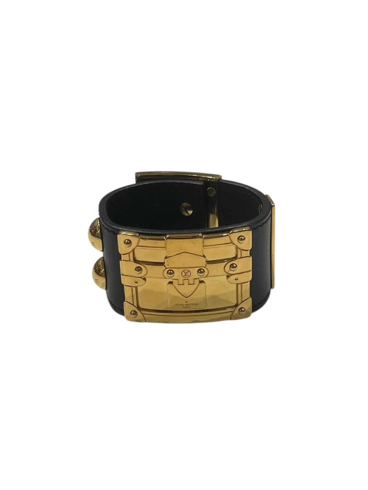 Louis Vuitton / manchette cuir noir