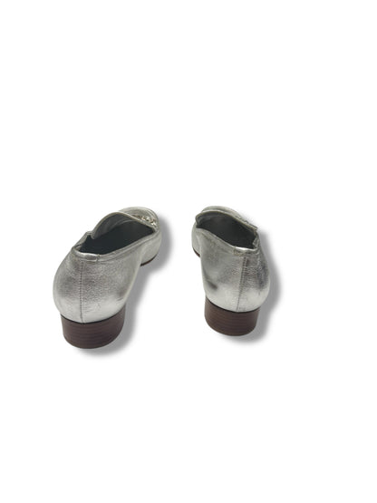 Chanel - Mocassins cuir argenté CC T41