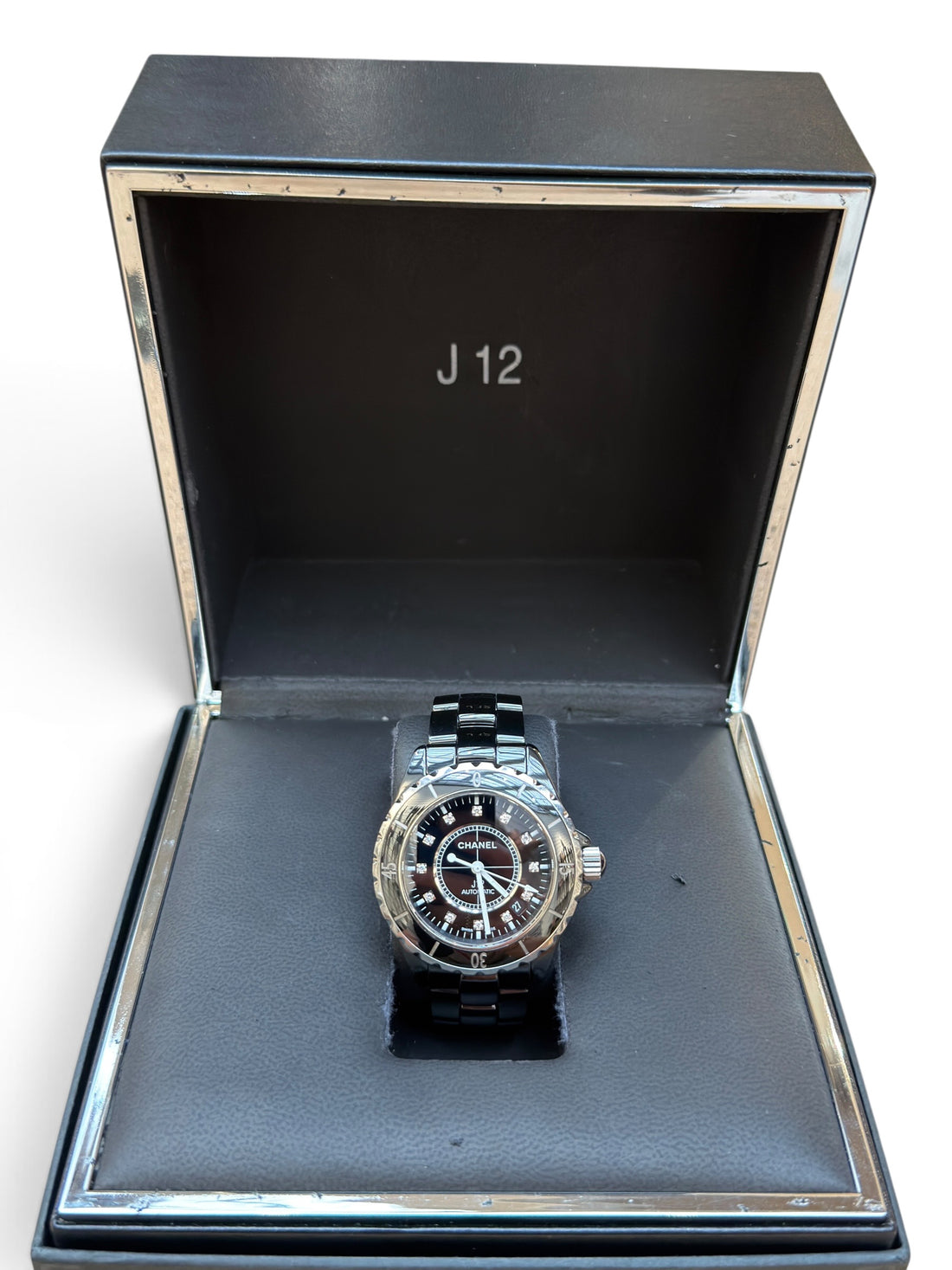 Chanel - J12 watch, 38 mm, diamond indexes