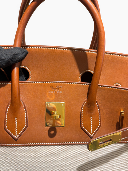 Hermès - Birkin 35 aus Segeltuch und Barénia-Leder