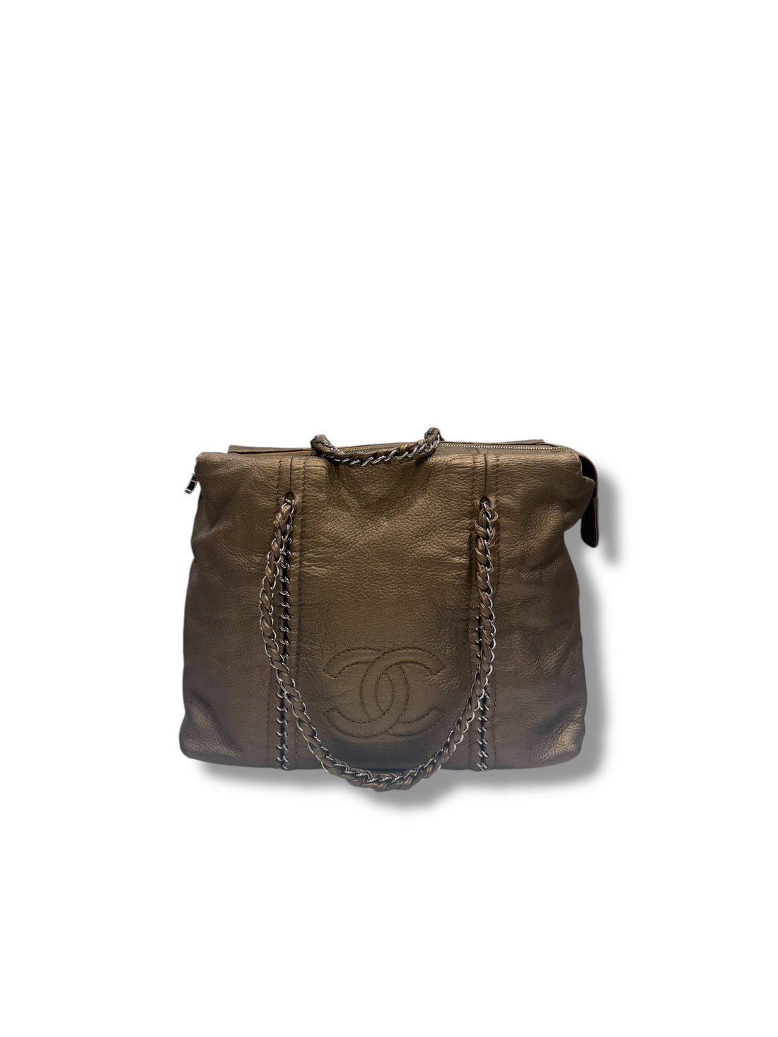 Chanel - Sac cabas CC cuir Bronze
