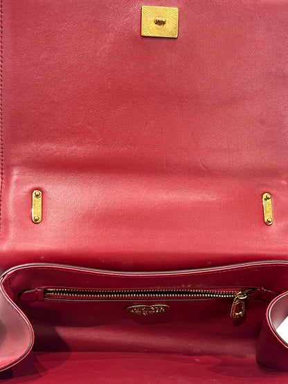 Dolce Gabbana - sac dévotion cuir rouge foncé
