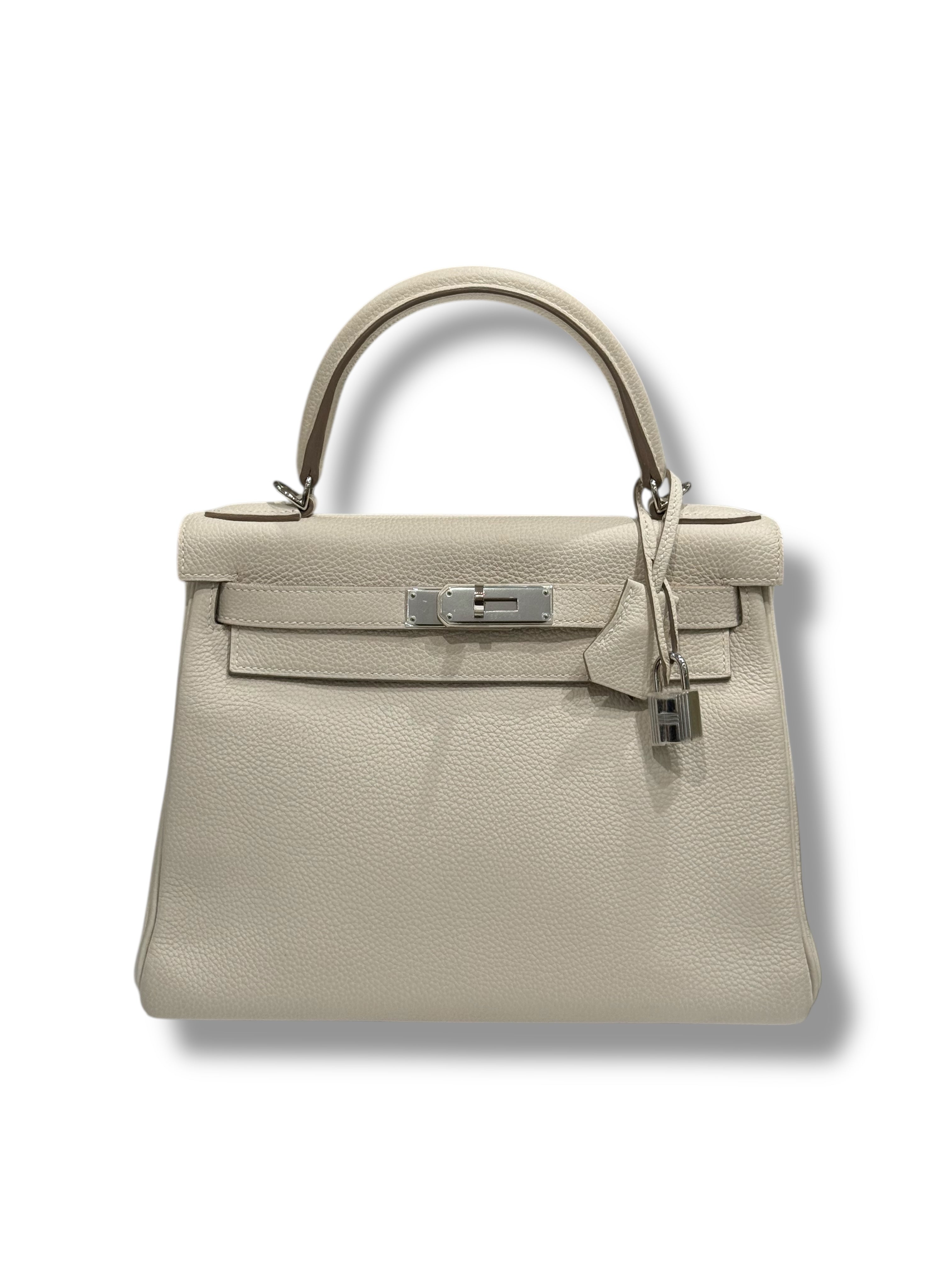 Hermès - Sac Kelly 28 Béton PHW