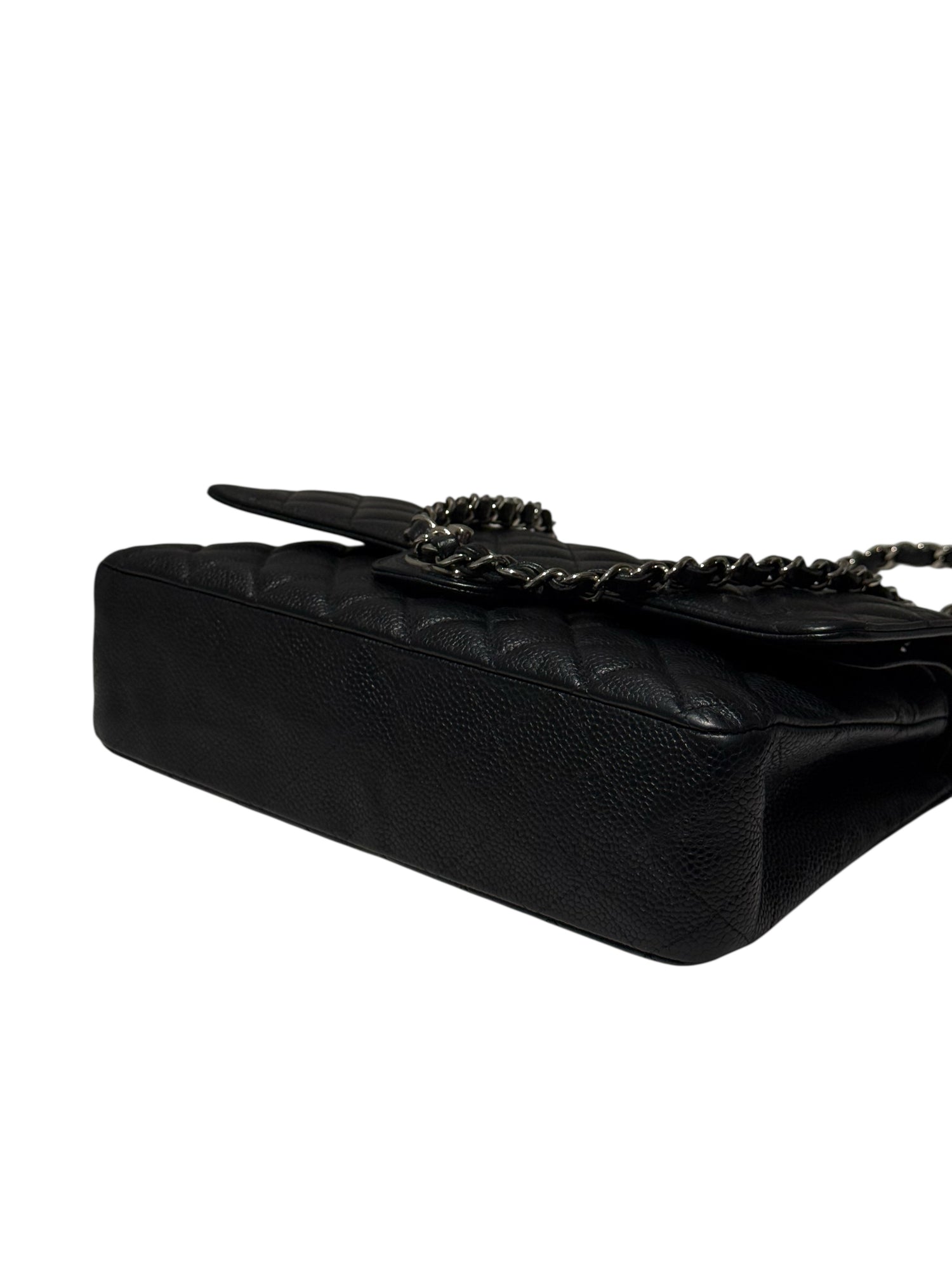 Chanel - sac classique 11.12 timeless médium cuir caviar noir