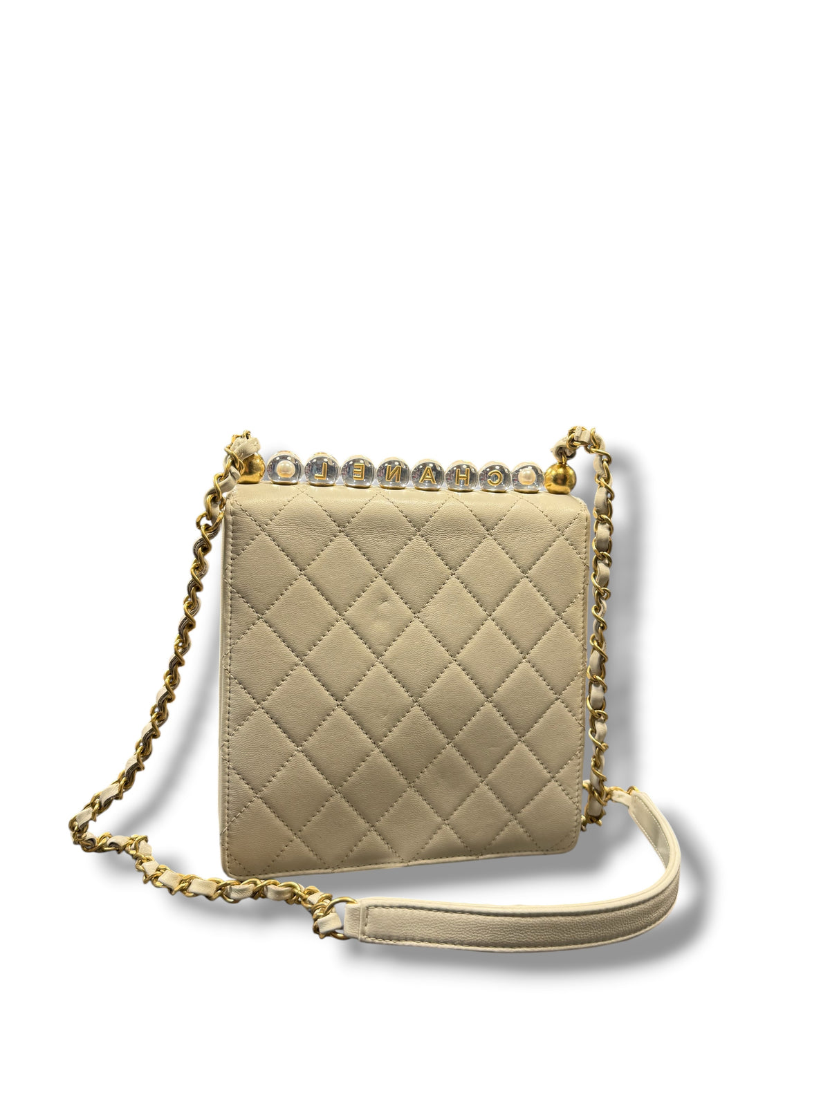 Chanel – Petit-Chic-Tasche mit Perlen in Ecru