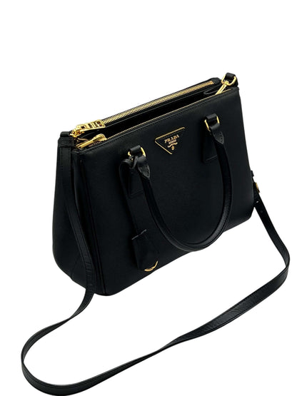 Prada- sac galleria MM cuir saffiano noir