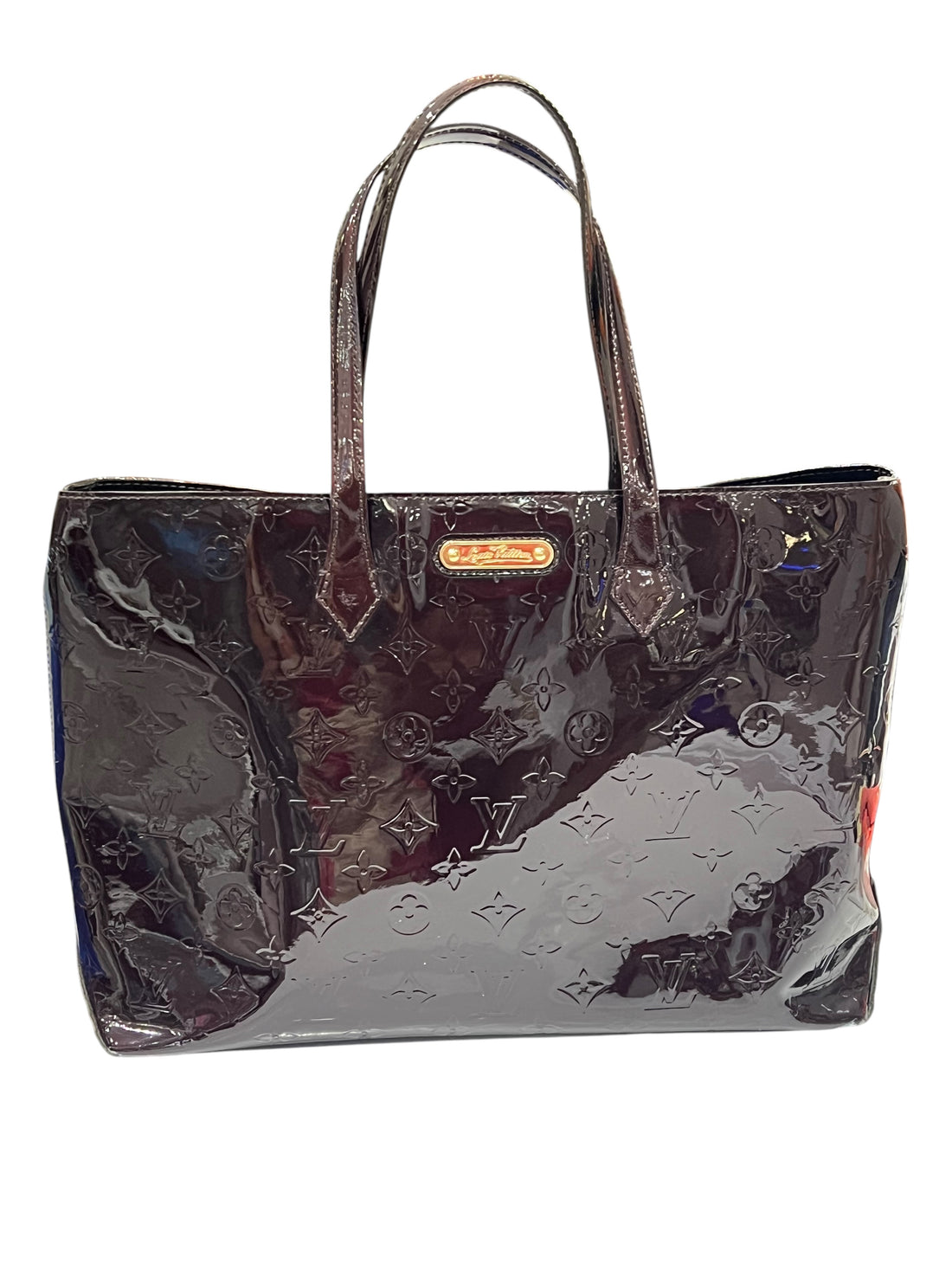 Louis Vuitton - sac cabas cuir vernis aubergine