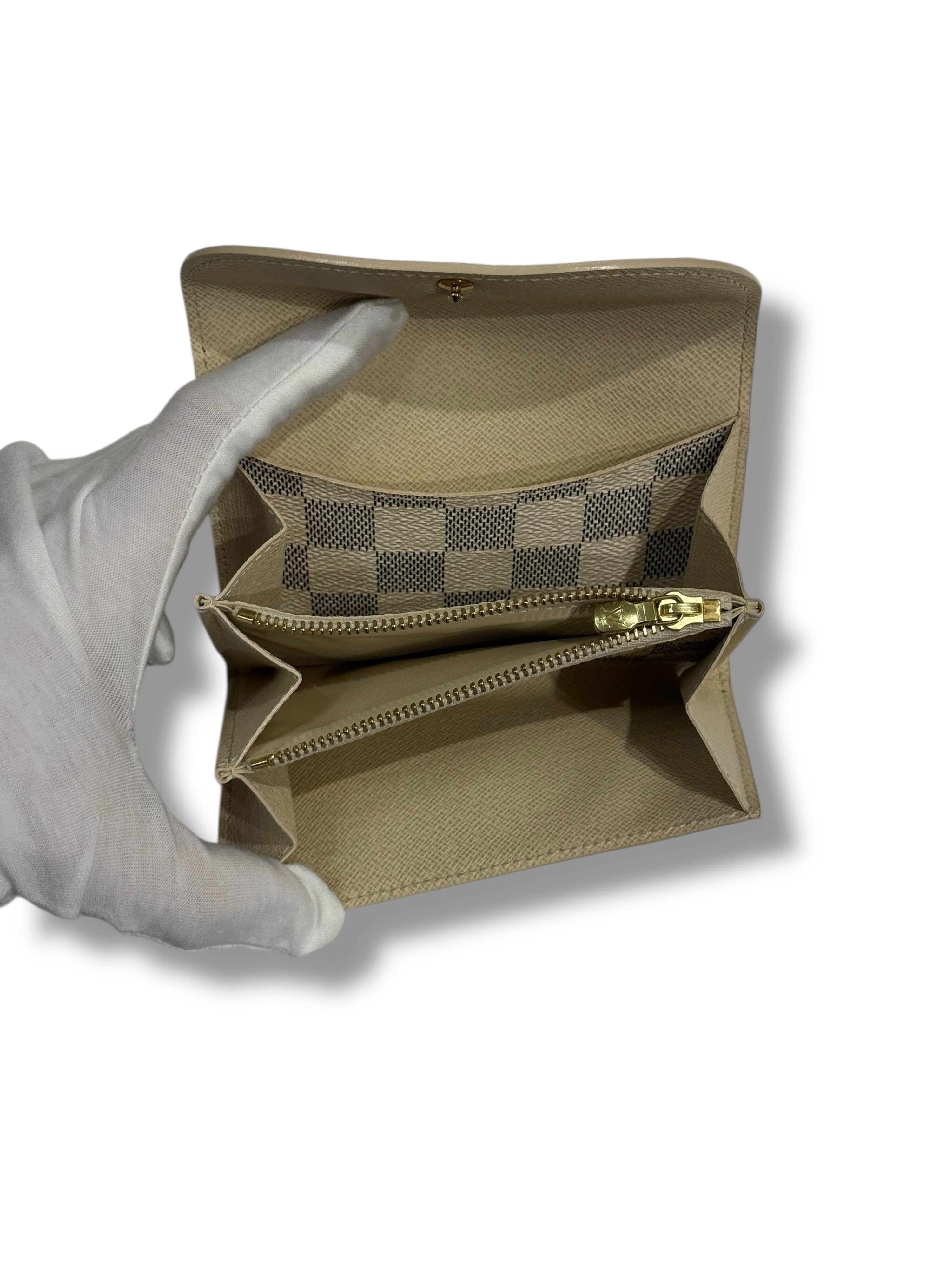 Louis Vuitton : Petit portefeuille Damier Azur