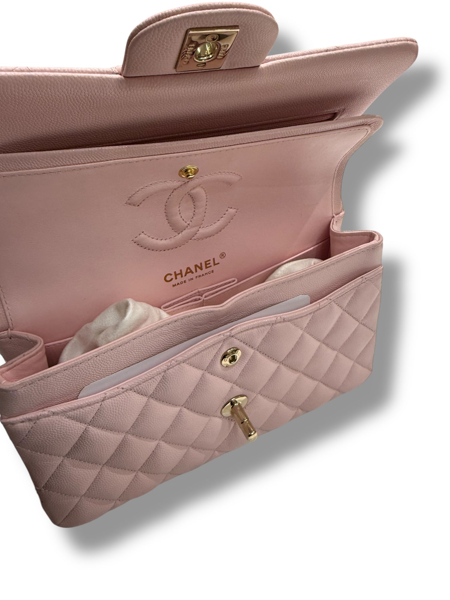 Chanel - Sac 11.12 Timeless Small 23 Double Flap Baby Pink | Les Folies d’Eugénie