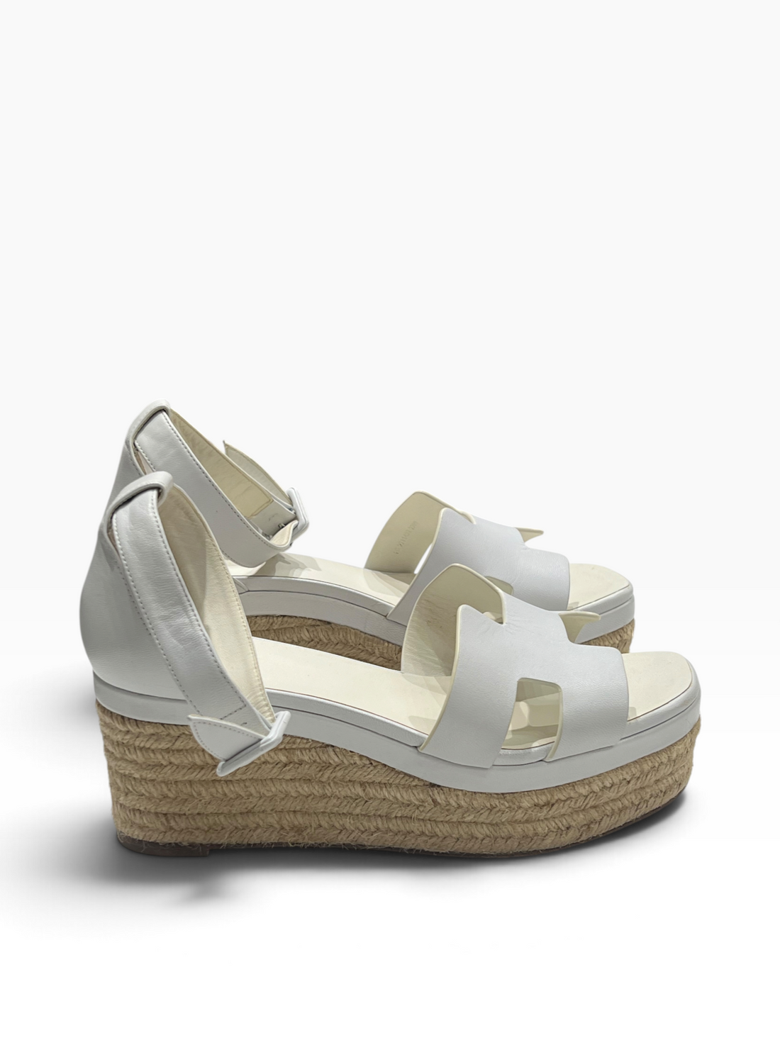 Hermès - sandales Elda cuir Blanc taille 40
