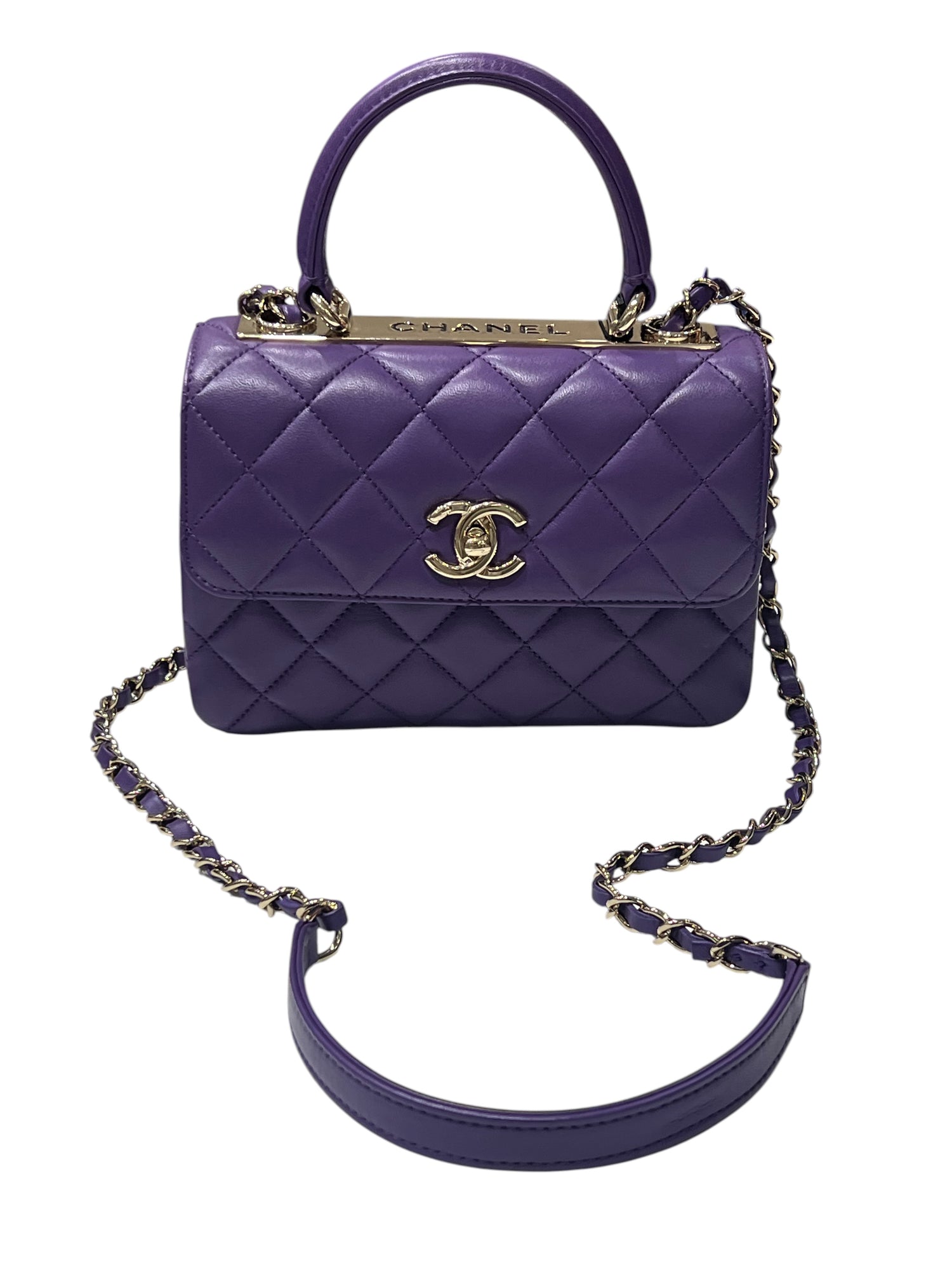 Chanel - sac mini trendy cuir violet