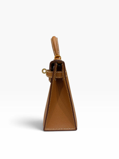Hermès - Sac Mini Kelly II Sellier Epsom Gold GHW
