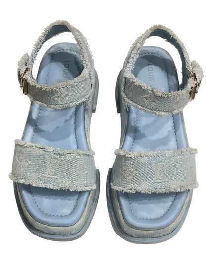 Louis Vuitton - sandales compensées naya denim T38