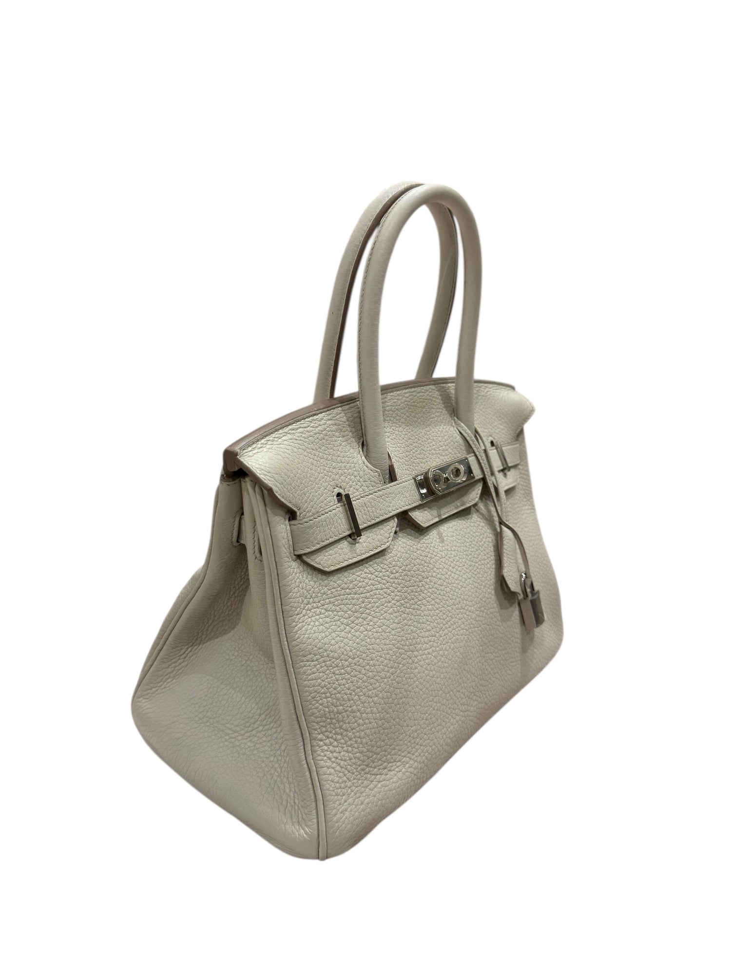 Hermès – Sac Birkin 30 Craie en cuir Taurillon Clémence (2017)