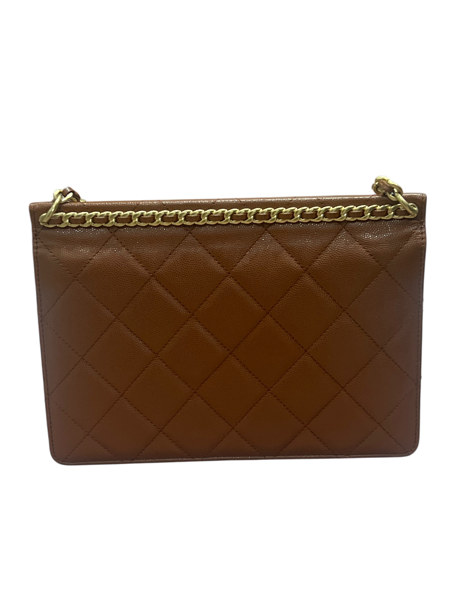 Chanel - sac à rabat cuir caviar caramel