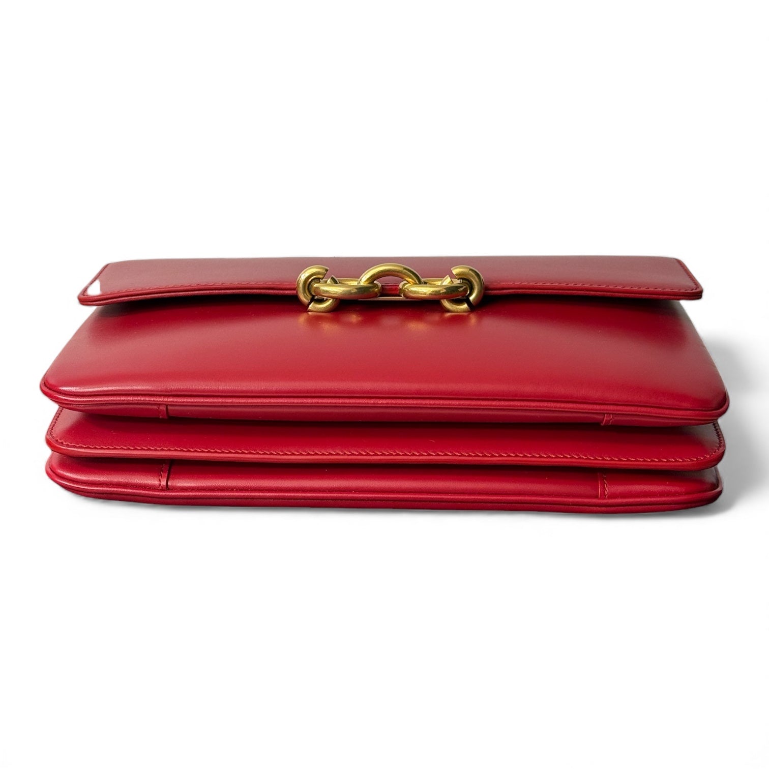Saint Laurent - Sac Le Maillon en cuir rouge