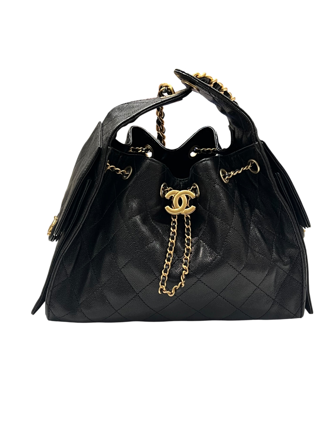 Chanel – 25 Small Tasche aus schwarzem Leder