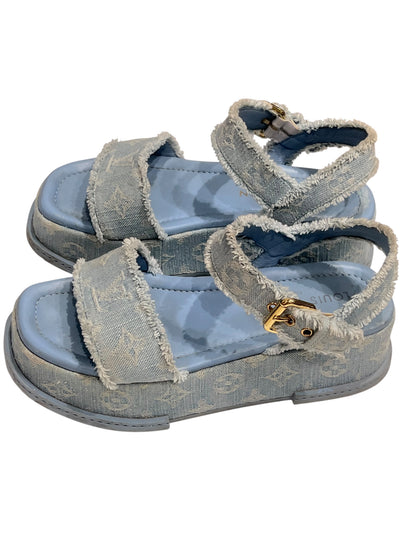 Louis Vuitton - sandales compensées naya denim T38