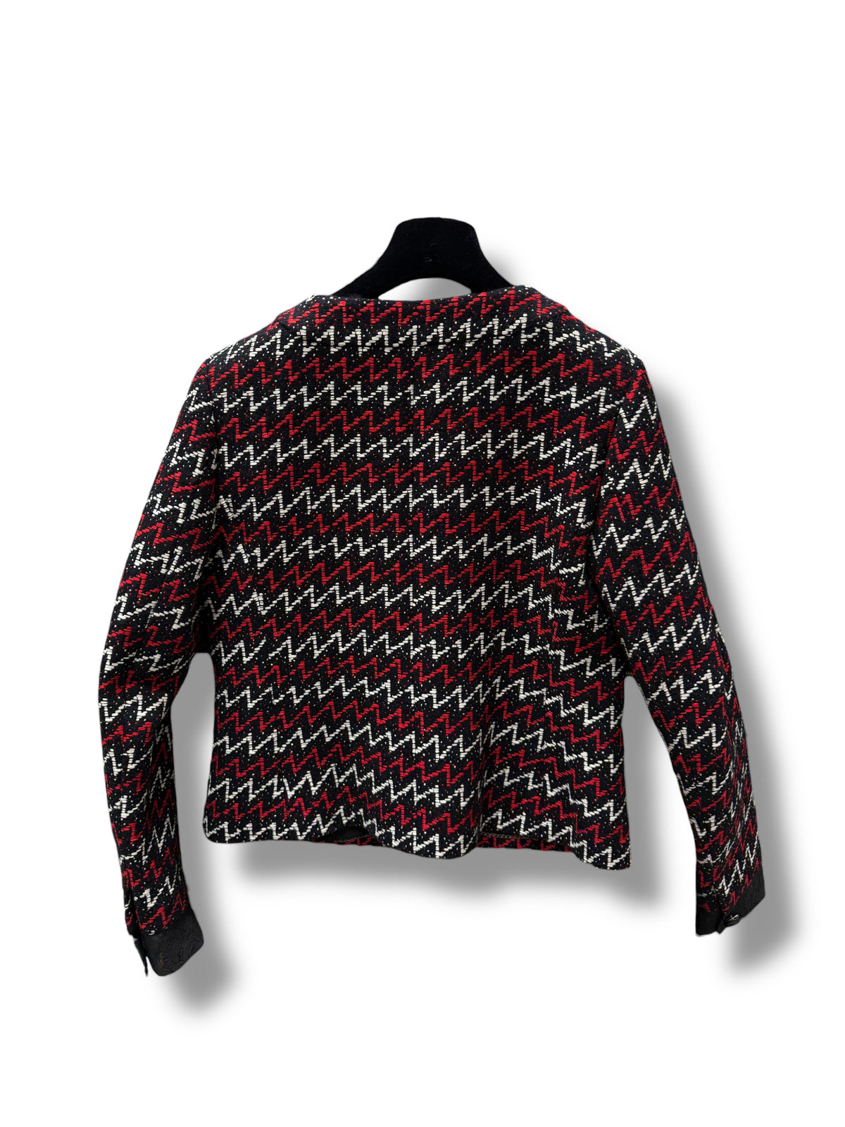 Chanel - Veste Tweed rouge et noir  T40