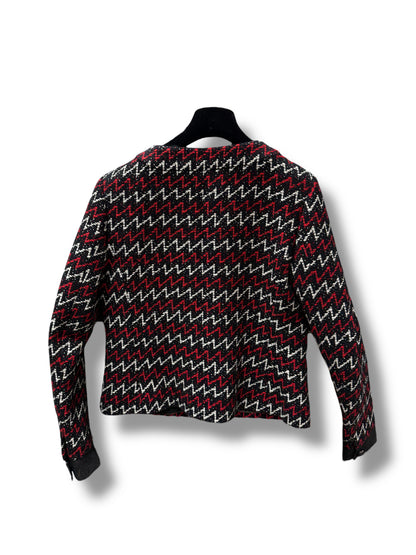 Chanel - Veste Tweed rouge et noir  T40