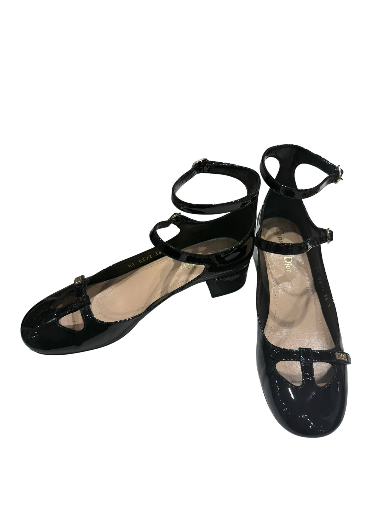 Christian Dior – Babies Aimé T36 ½ En Cuir Vernis Noir | Les Folies d&