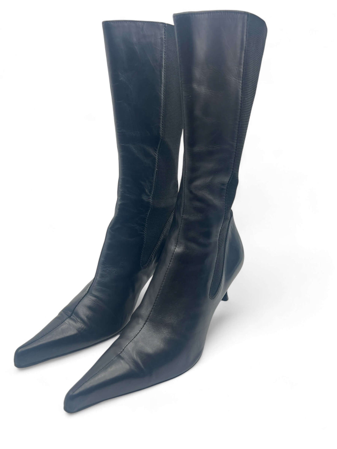 Saint Laurent - Bottine en cuir noir T.37