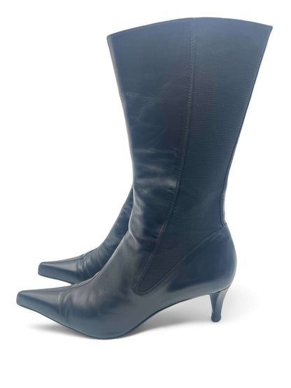 Saint Laurent - Bottine en cuir noir T.37