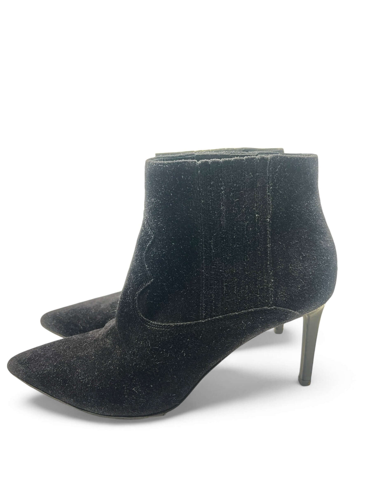 Saint Laurent - Black Suede Ankle Boots Size 39.5
