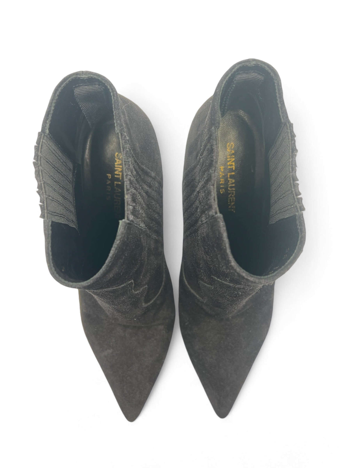Saint Laurent - Black Suede Ankle Boots Size 39.5