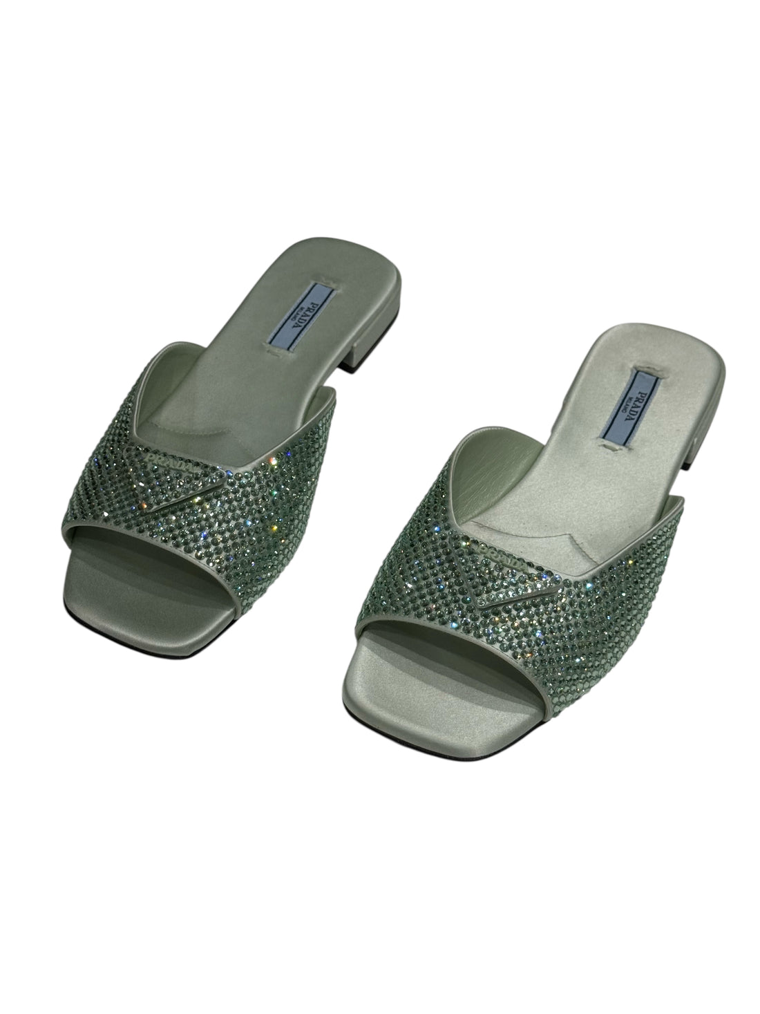 Prada - Sandales cristal vert d’eau T38,5