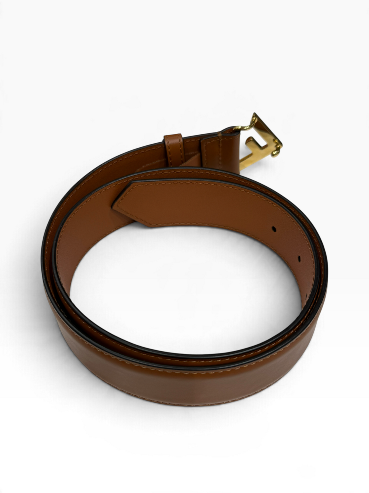 Fendi - ceinture cuir gold G doré T75