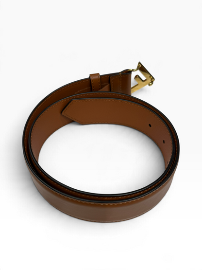 Fendi - ceinture cuir gold G doré T75
